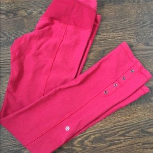 Lululemon red pants with button fold over detail 8